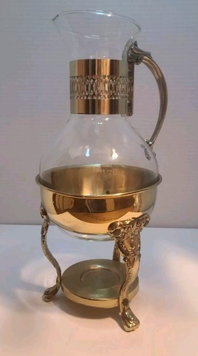 Vtg coffee caraffe brass - coffee, w