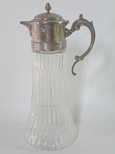 Vintage silver top crystal - top,