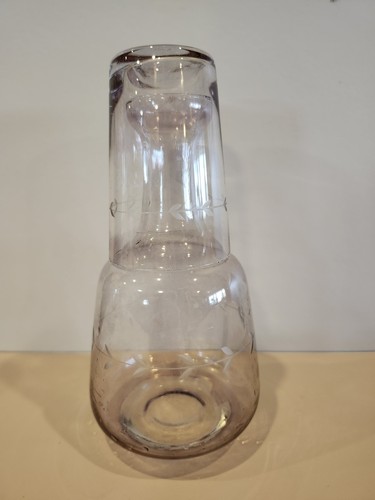 Vintage etched bedside pitcher - vintage~etched~bedside,