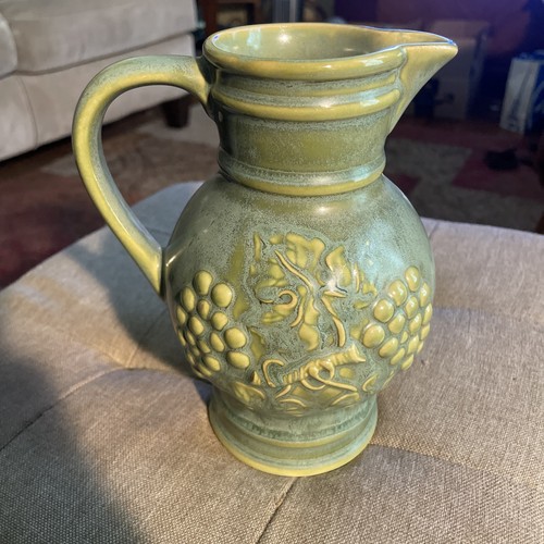 Green french barbotine pitcher - french,