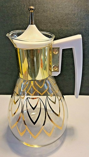 Vintage caraffe with lid gold - with,